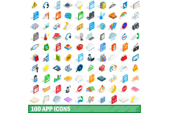 100 App Icons Set, Isometric 3d Style: A Visual Language for Modern Interfaces