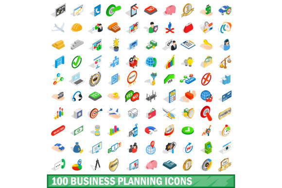 100 Business Planning Icons Set: Visual Tools for Strategy