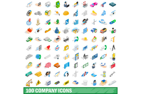 100 Company Icons Set: Visual Toolkit for Modern Professionals