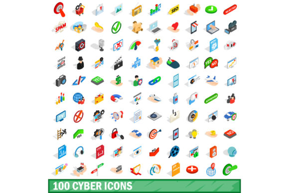 100 Cyber Icons Set, Isometric 3D Style: A Visual Toolkit for Modern Digital Storytelling