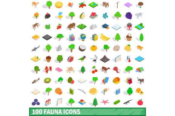 100 Fauna Icons Set, Isometric 3D Style: A Strategic Visual Asset for Modern Communication