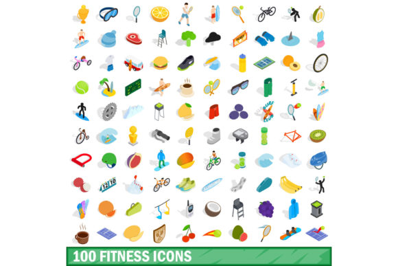100 Fitness Icons Set: Visual Tools for Health Content