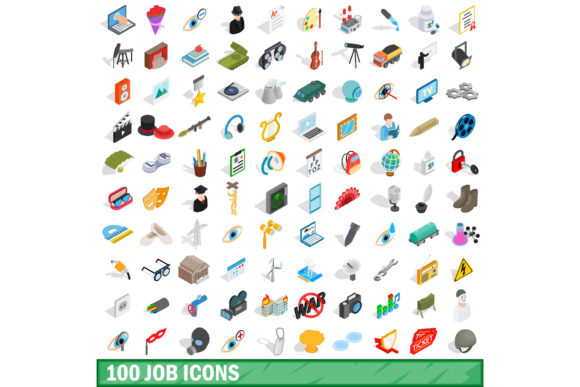 100 Job Icons Set, Isometric 3d Style: A Modern Visual Language for Professional Communication
