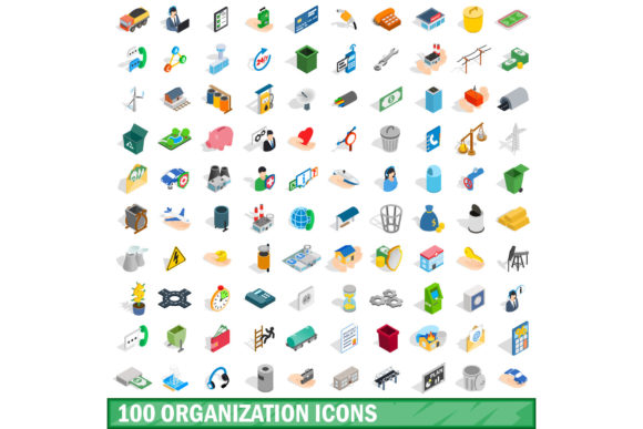 100 Organization Icons Set, Isometric 3D: A Practical Guide for Modern Visual Communication