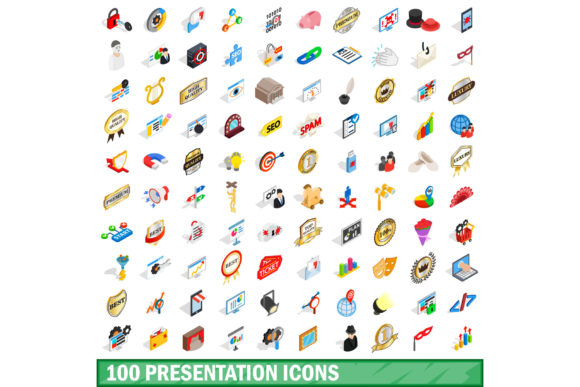 100 Presentation Icons Set, Isometric 3D: A Practical Toolkit