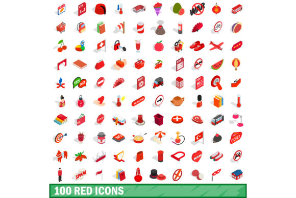 100 Red Icons Set, Isometric 3D Style: A Practical Guide to Visual Consistency