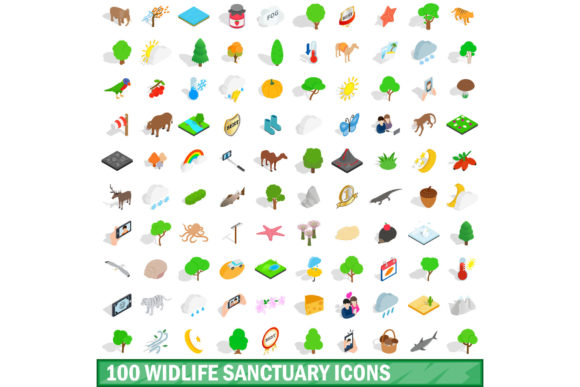 100 Wildlife Sanctuary Icons Set for Visual Communication