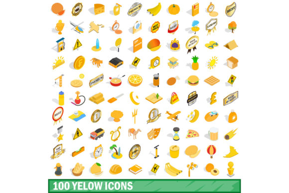 100 Yellow Icons Set, Isometric 3D Style: Choosing and Using Them Without Regret