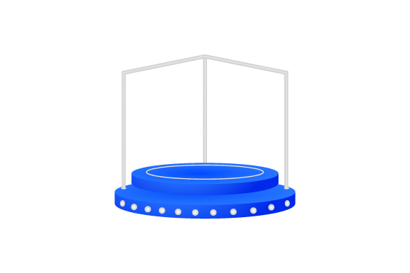 3D Blue Podium Pedestal Design Vector