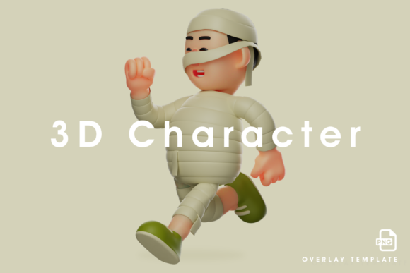3D Cute Mummy Cartoon Design Run Fast: Top Creative Asset