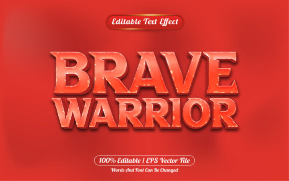 Brave Warrior 3d Editable Text Effect