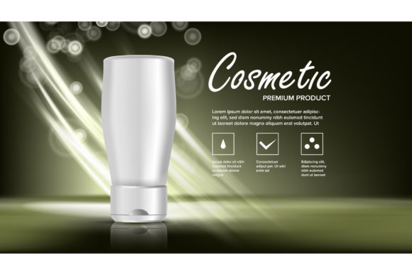Cosmetic Bottle Banner Vector: Elegant Design for Brand-Focused Visuals