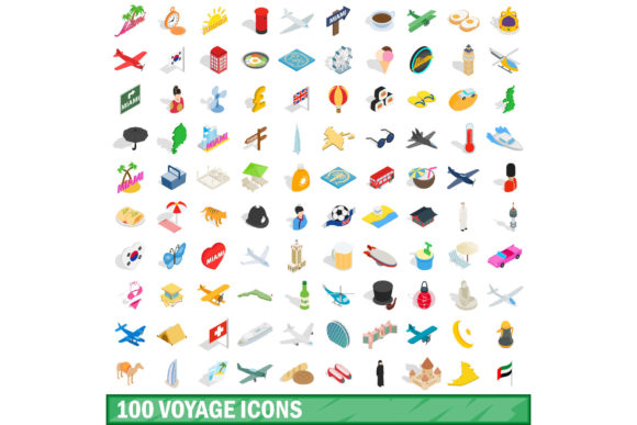 Exploring the 100 Voyage Icons Set in Isometric 3D Style