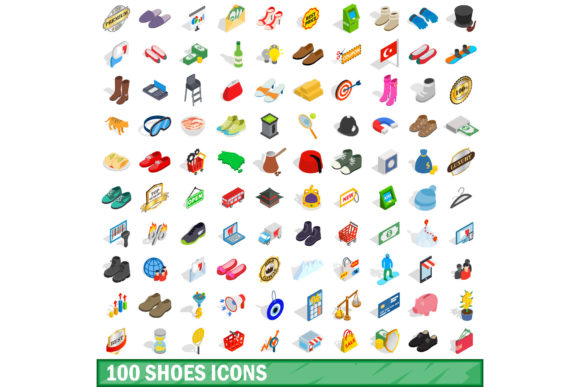 Isometric 3D Shoes Icons: A Design Asset