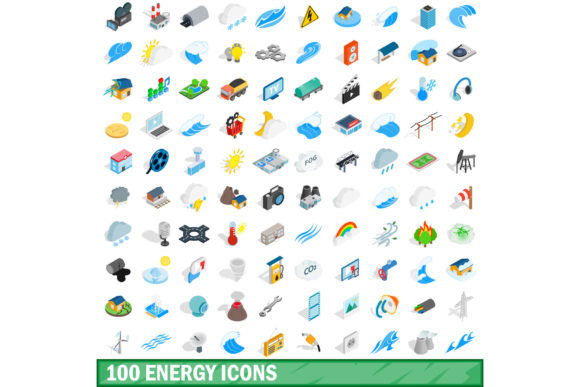 Powerful Visuals for Every Project: Exploring the 100 Energy Icons Set, Isometric 3D Style