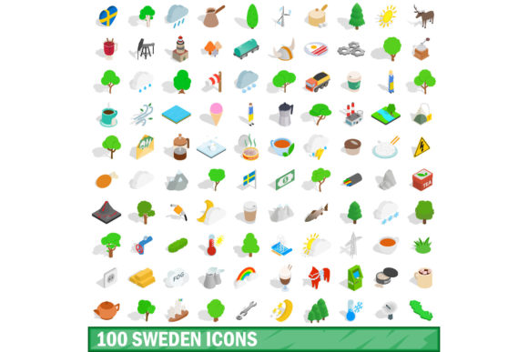 The Power of Isometric Perspective: Exploring the 100 Sweden Icons Set in 3D Style