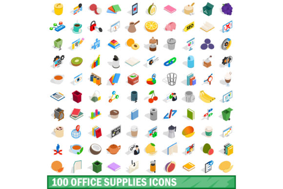 The Power of Visual Communication: Exploring the 100 Office Supplies Icons Set, Isometric