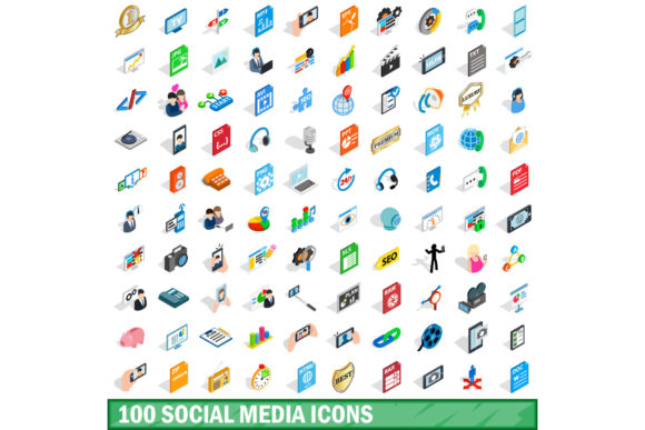 The Versatile Appeal of a 100 Social Media Icons Set, Isometric 3D
