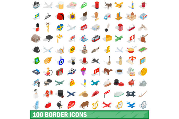 Transforming Visual Communication with the 100 Border Icons Set, Isometric 3D Style