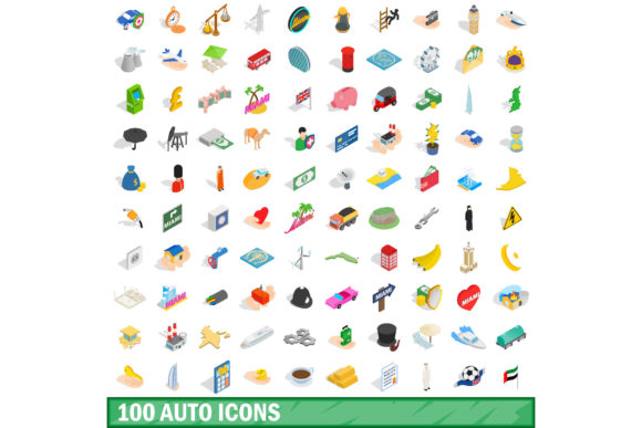 Unlocking the Power of the 100 Auto Icons Set in Isometric 3D Style