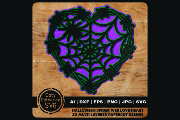Weaving Romance into Horror: The Halloween Spider Web Love Heart 3D Concept