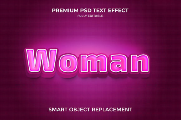 Woman 3D Text Effect for Modern Designers